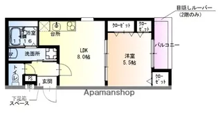 1LDKの間取り画像