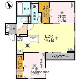 パサログランデ三条通【1階】の間取り