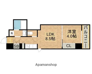 クローバー・グランツ三国ヶ丘【402号室】の間取り