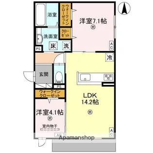 パサログランデ北長尾【1階】の間取り