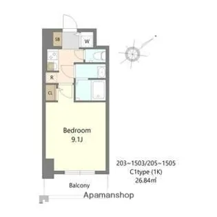 S−RESIDENCE堺BLAZE【1306号室】の間取り
