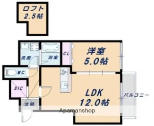 ハウスモメゾン大浜B棟【3階】の間取り