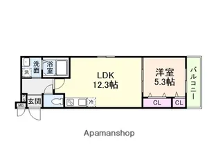 フジパレス御陵通りⅡ番館【2階】の間取り