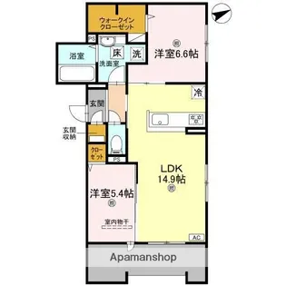 シャルム三国丘【103号室】の間取り