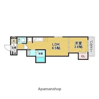 マリブガーデン堺駅前【201号室】の間取り