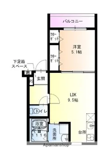 フジパレス百舌鳥八幡Ⅵ番館【1階】の間取り