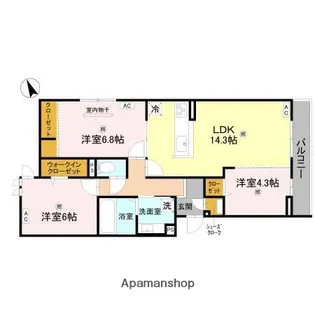 ザ・グレイスナカモズ【2階】の間取り