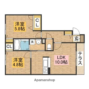 アンジュ【103号室】の間取り