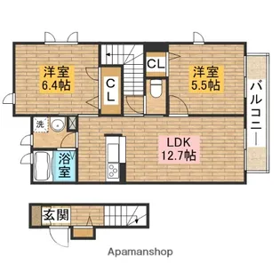 エスポワール楠【201号室】の間取り