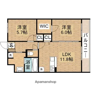 スマイル旭ヶ丘【2階】の間取り