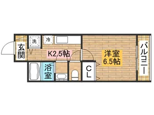 1Kの間取り画像