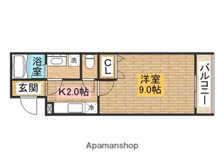 ドミール・アオイ【201号室】の間取り