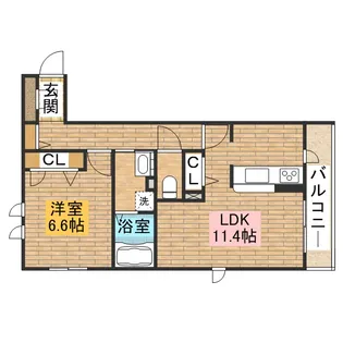 SHAMAISON 雅【201号室】の間取り