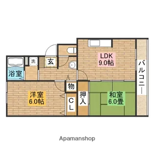 グランディールしののめ【203号室】の間取り