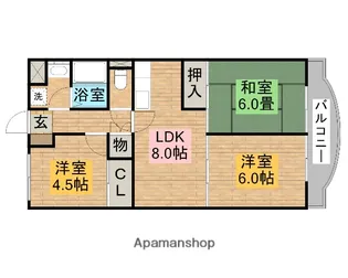 パラディアンフレール【1階】の間取り