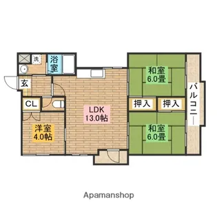 ヴィラ・エイトサイト【4階】の間取り