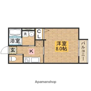 ロイヤルコート津久野【1階】の間取り