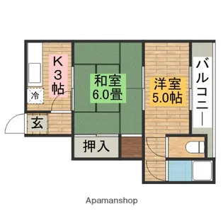 鳳ハイツ【4階】の間取り