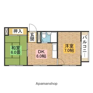 2DKの間取り画像