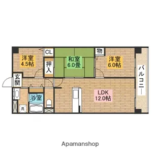 サニーコート上野芝(上野芝3丁)【3階】の間取り