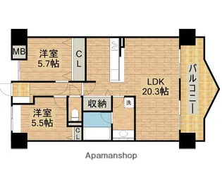 APAガーデンスプリングス鳳【4階】の間取り