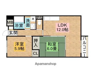 ルミネ羽衣【2階】の間取り