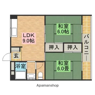 ニューハイツ諏訪ノ森【2階】の間取り