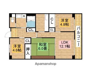 ラ・シーム・フルール石津【4階】の間取り