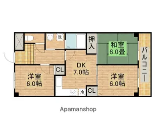 ウォーク羽衣【5階】の間取り