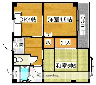 千萩マンションC棟【2階】の間取り