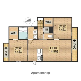 ソラーナ深井B棟【1階】の間取り