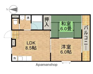 サウスパーク浜寺【2階】の間取り