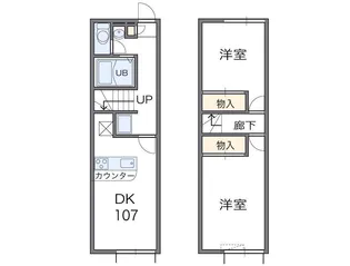 レオパレスヴィルヌーブ【1階】の間取り
