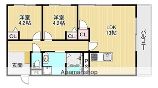 CHAINON高石【1階】の間取り