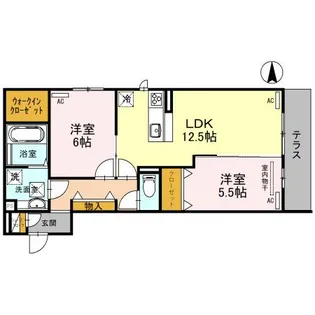 アーバンクロス【102号室】の間取り