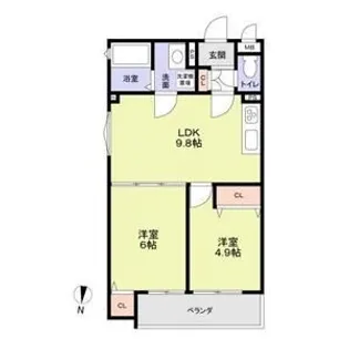CASA CALMA菱木【202号室】の間取り