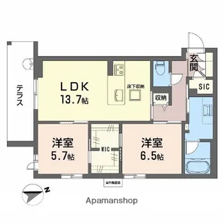 アルテーヌ浜寺元町【1階】の間取り