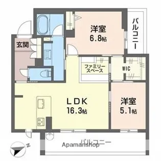 アルテーヌ浜寺元町【2階】の間取り