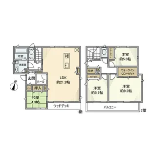 大阪府和泉市はつが野5丁目【一戸建】の間取り