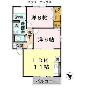 クレールアビタシオンKonishi【2階】の間取り