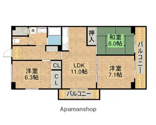 鶴見スカイハイツ【5階】の間取り