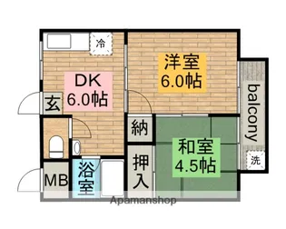 万崎ハイツ【2階】の間取り