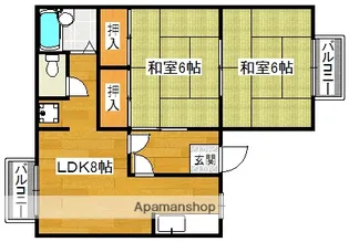 プティセゾン草部【2階】の間取り