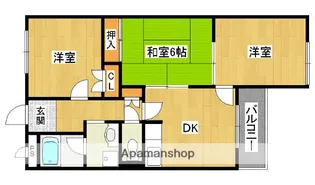 鳳グリーンパレス【3階】の間取り