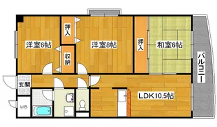 ホルティ上野芝【306号室】の間取り