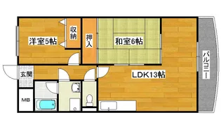 ホルティ上野芝【2階】の間取り