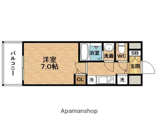 プレサンス大阪福島シエル【0702号室】の間取り