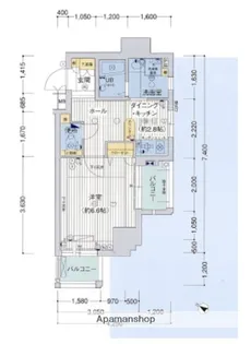 プレサンスセンターコア大阪【0504号室】の間取り