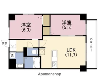 アベニール鷺洲【1階】の間取り