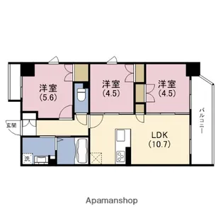 大拓ハイツ22【3階】の間取り